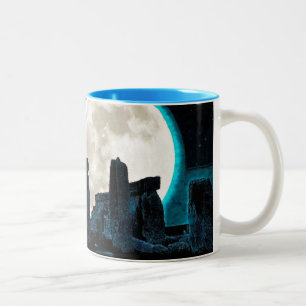 Celtic Stonehenge, Moon & Stars Astronomy U.K. Two-Tone Coffee Mug
