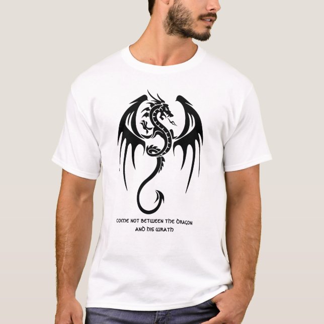 Celtic Style Dragon & Shakespeare Quote T-Shirt (Front)