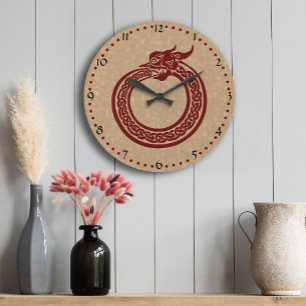Celtic Style Ouroboros Large Clock