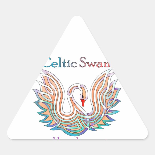 Celtic Swan Triangle Sticker (Front)