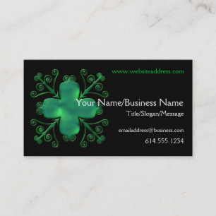Celtic Swirls Glass Green Design Business Card