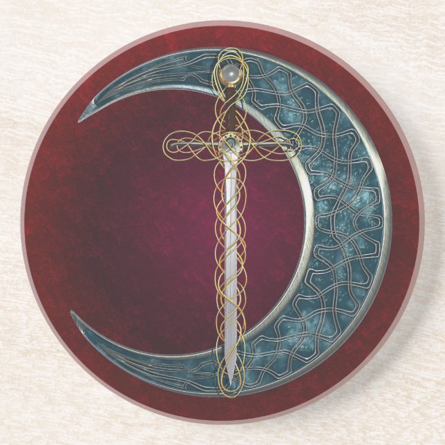 Celtic Sword and Moon Coaster (Front)