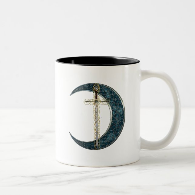 Celtic Sword and Moon Two-Tone Coffee Mug (Right)