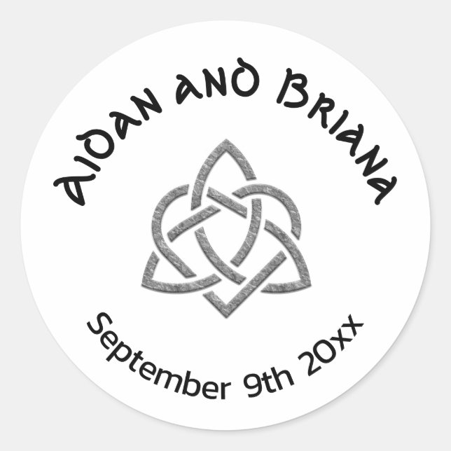 Celtic symbols and foliage classic round sticker (Front)