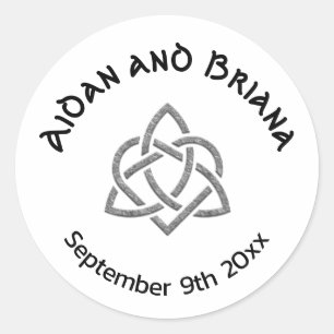 Celtic symbols and foliage classic round sticker