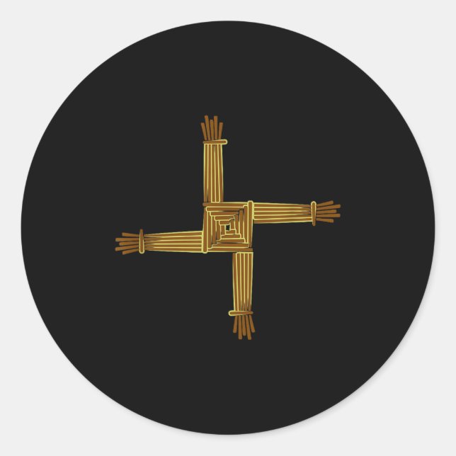 Celtic Symbols Brigid's Cross Celtic Knot Irish Sy Classic Round Sticker (Front)
