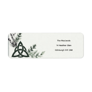 Celtic Tartan Botanical Heritage Return Address Label