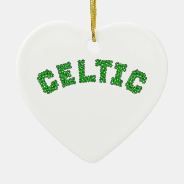 Celtic Text Ceramic Ornament (Front)