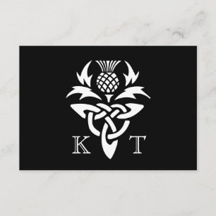 Celtic Thistle Initials - RSVP - Black & White