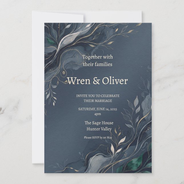 Celtic Thistle Wedding Invitation (Front)