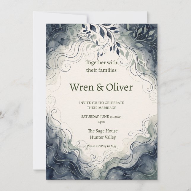 Celtic Thistle Wedding Invitation (Front)