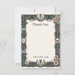 Celtic Thistle Wedding Thank You Card