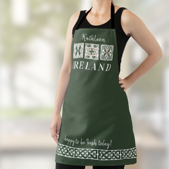 Celtic Tiles Ireland with Name Apron (Creator Uploaded)