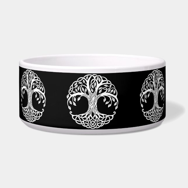 celtic tree cat food bowl  (Front)