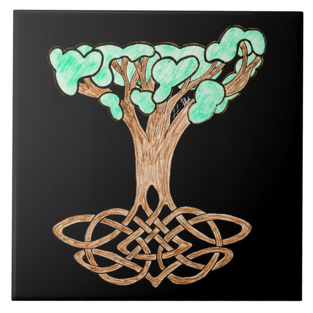 Celtic Tree Ceramic Tile (Front)