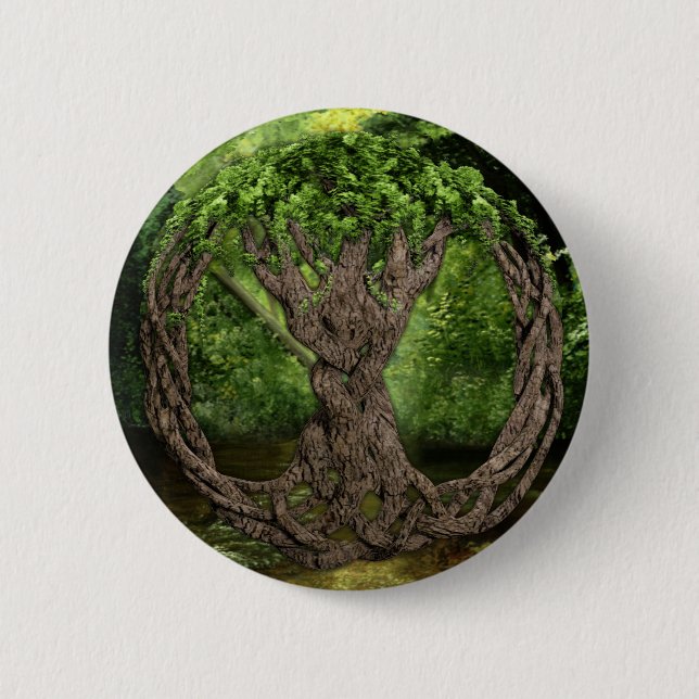 Celtic Tree Of Life 6 Cm Round Badge (Front)