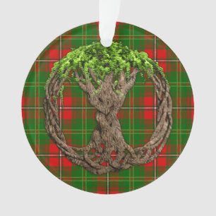 Celtic Tree Of Life And Clan Hay Tartan Ornament