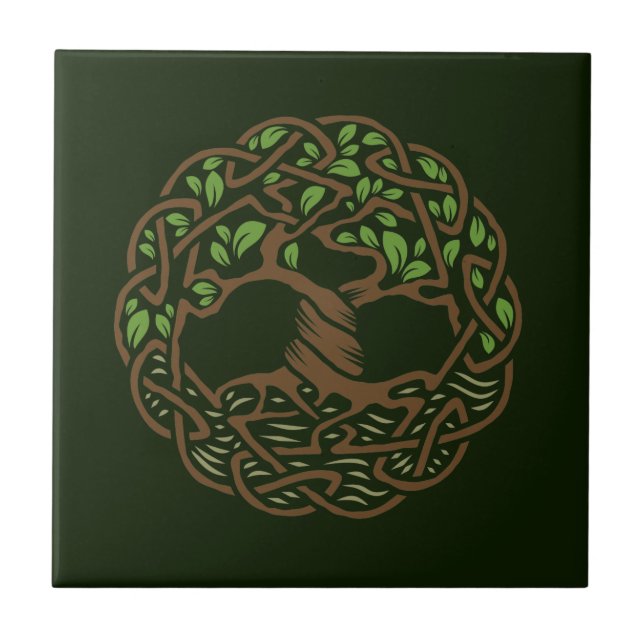 Celtic Tree of Life Ceramic Tile (Front)