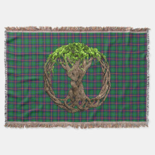 Celtic Tree Of Life Clan Young Tartan Throw Blanket