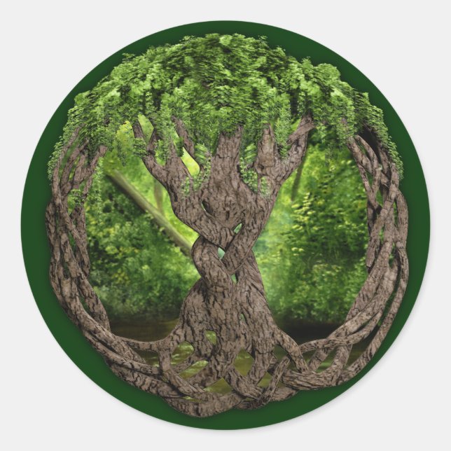 Celtic Tree Of Life Classic Round Sticker (Front)