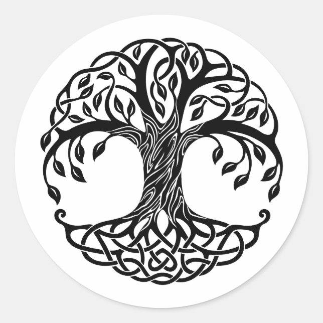 Celtic tree of life classic round sticker (Front)