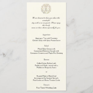 Celtic Tree of Life Gold Wedding Menu