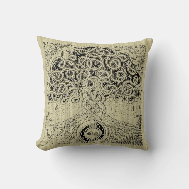 Celtic Tree of Life Ink Pillow (Front)