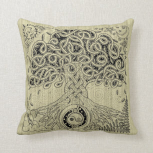 Celtic Tree of Life Ink Pillow