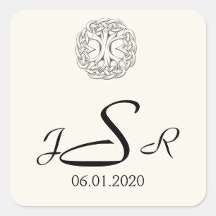 Celtic Tree of Life Monogram Sticker