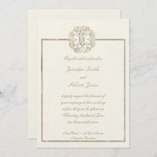 Celtic Tree of Life Thistle Wedding Invitation