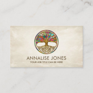 Celtic Tree of life - Yggdrasil - Color Mosaic Business Card