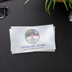 Celtic Tree of life - Yggdrasil - Pearl and colour Business Card