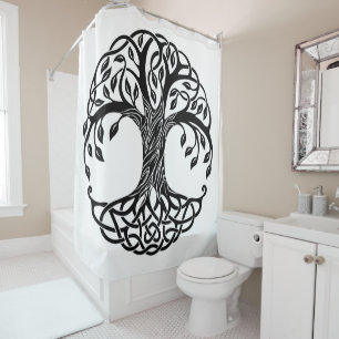 celtic tree shower curtain