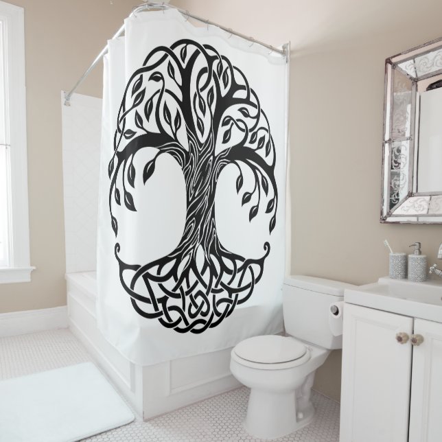 celtic tree shower curtain (In Situ)