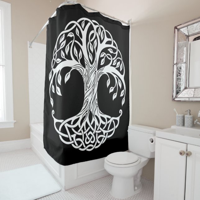 celtic tree shower curtain (In Situ)