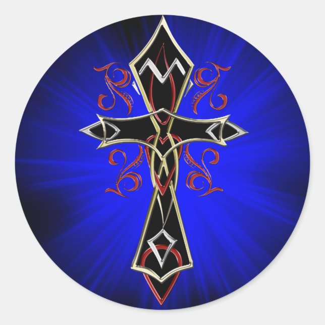 Celtic Tribal Cross Sticker (Front)