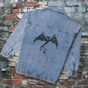 Celtic Tribal Dragon Denim Jacket
