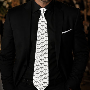 Celtic Tribal Dragon Knotwork Black White Fantasy Tie