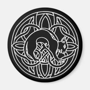 Celtic Tribal Magic Cat Magnet