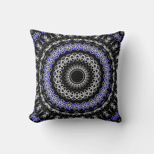 Celtic Tribal Mandala ( Blue ) Cushion