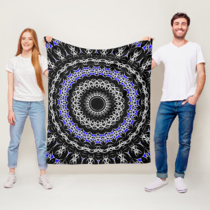 Celtic Tribal Mandala ( Blue ) Fleece Blanket