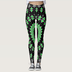 Celtic Tribal Mandala ( Green ) Leggings