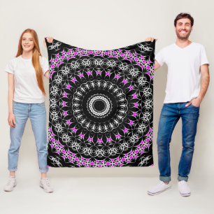 Celtic Tribal Mandala ( Pink ) Fleece Blanket