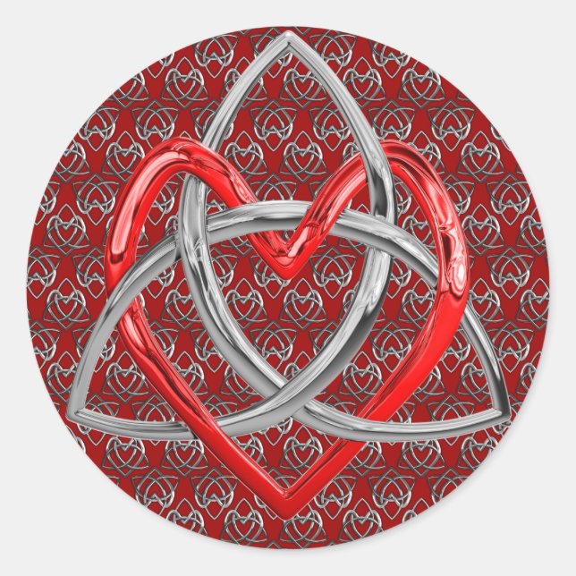 Celtic Trinity Heart Classic Round Sticker (Front)