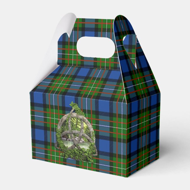 Celtic Trinity Knot And Clan Fergusson Tartan Favour Box (Front Side)