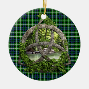 Celtic Trinity Knot And Clan Graham Tartan Ceramic Ornament