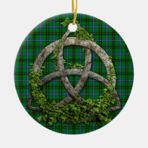 Celtic Trinity Knot And Clan Henderson Tartan Ceramic Tree Decoration