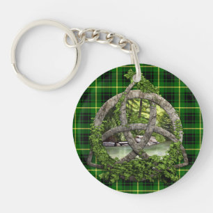 Celtic Trinity Knot And Clan MacArthur Tartan Key Ring
