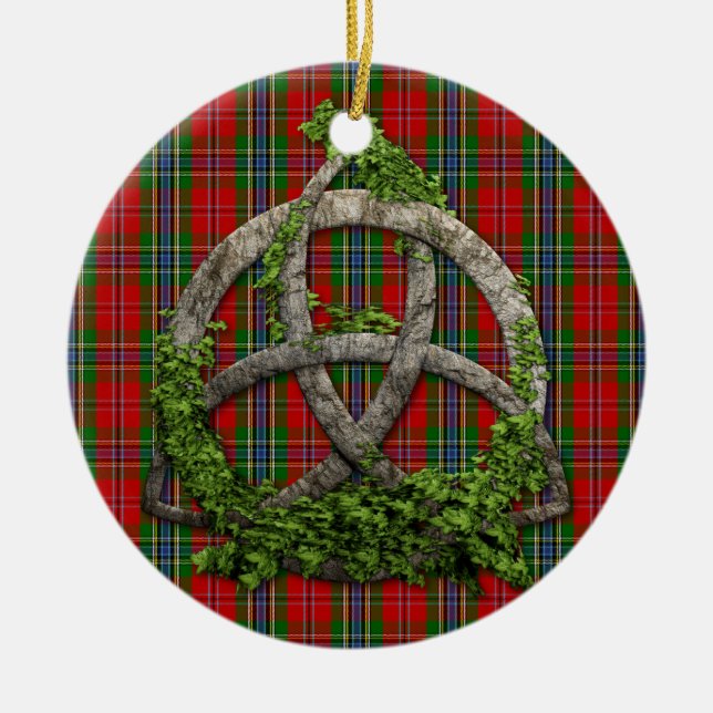 Celtic Trinity Knot And Clan MacLean Of Duart Ceramic Ornament (Front)