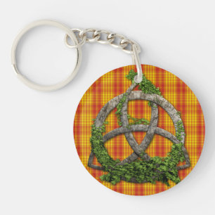 Celtic Trinity Knot And Clan MacMillan Tartan Key Ring